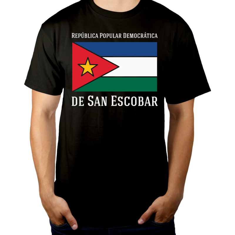 SanEscobar San Escobar Flaga - Męska Koszulka Czarna