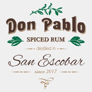 San Escobar Don Pablo Spiced Rum - Męska Koszulka Biała