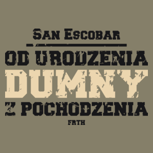 San Escobar - od urodzenia dumny z pochodzenia - Męska Koszulka Jasno Szara