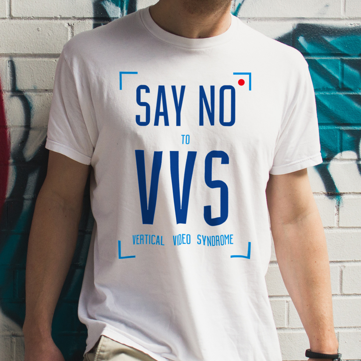 Say No To Vertical Video Syndrome - Męska Koszulka Biała