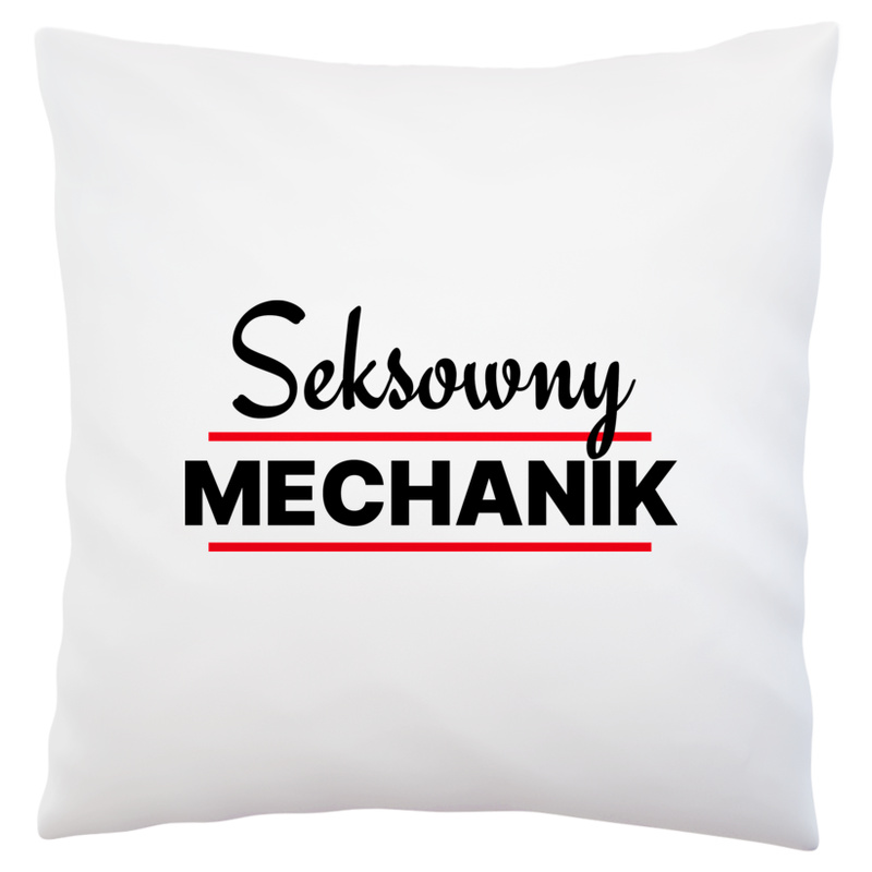 Seksowny Mechanik - Poduszka Biała