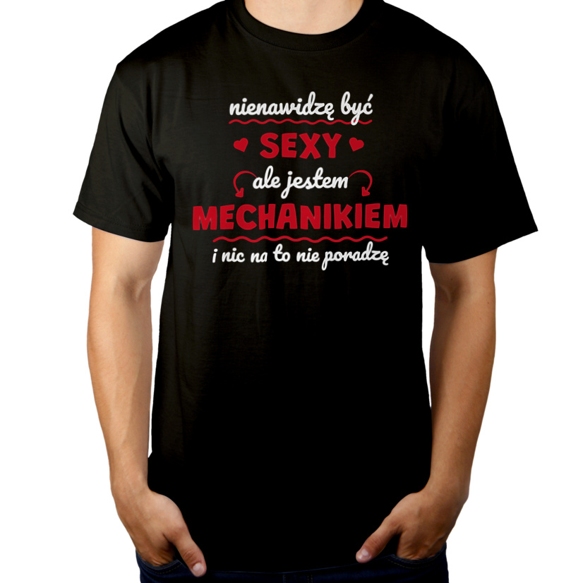 Sexy Mechanik - Męska Koszulka Czarna
