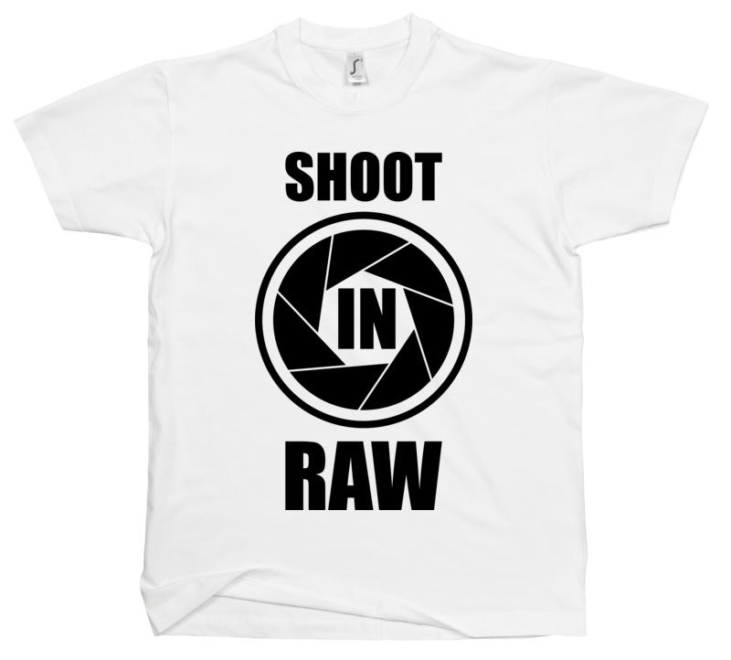 Shoot In RAW - Męska Koszulka Biała