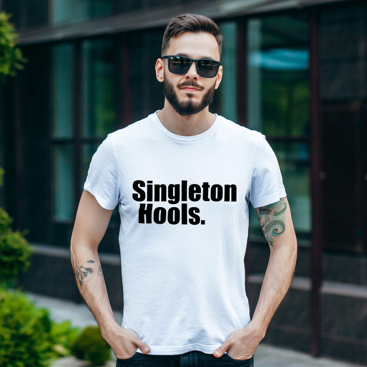 Singleton Hools - Męska Koszulka Biała