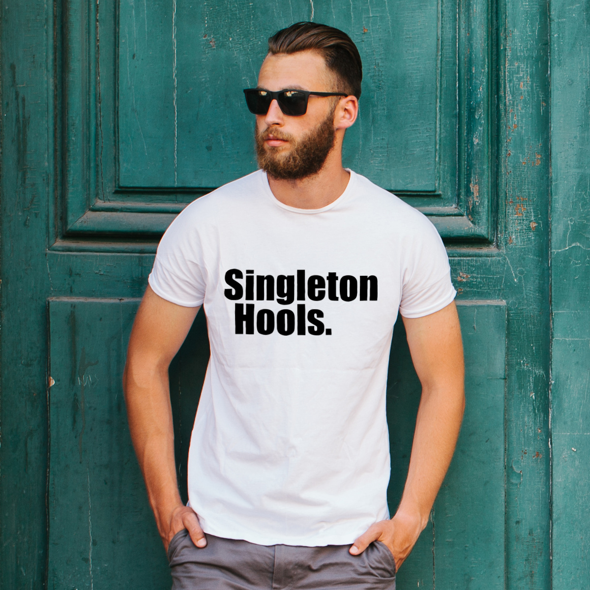 Singleton Hools - Męska Koszulka Biała