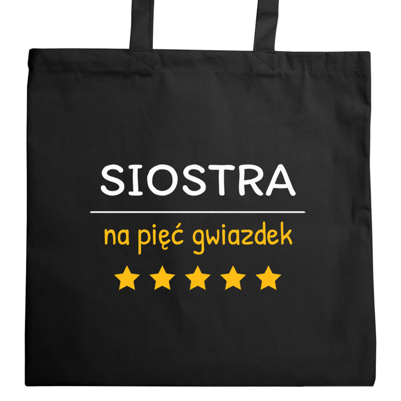 Siostra Na 5 Gwiazdek - Torba Na Zakupy Czarna