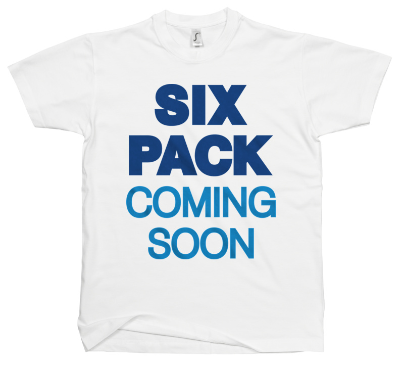 Six Pack Coming Soon - Męska Koszulka Biała