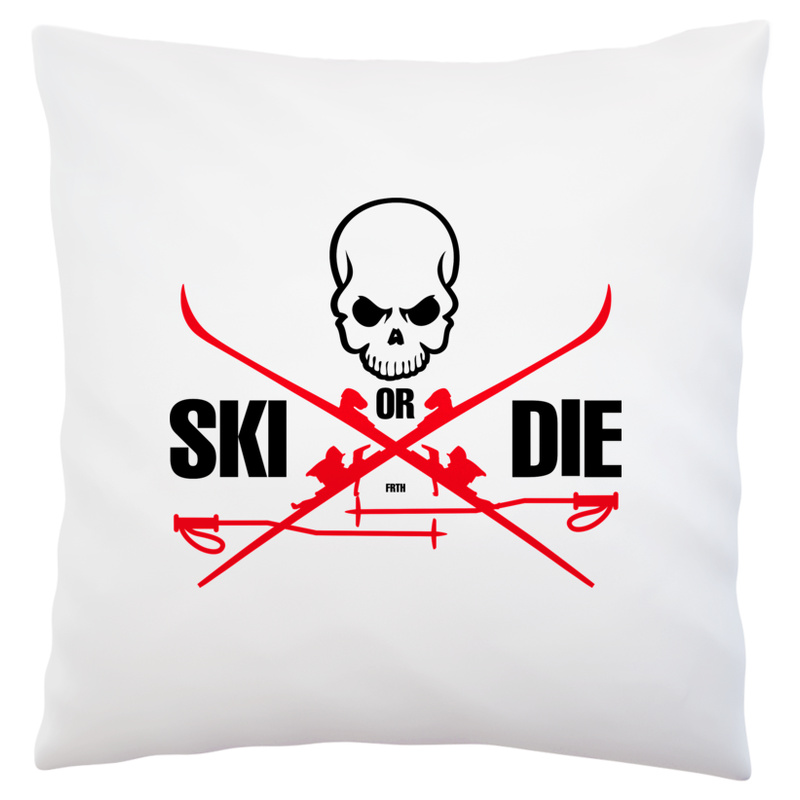 Ski or Die - Poduszka Biała