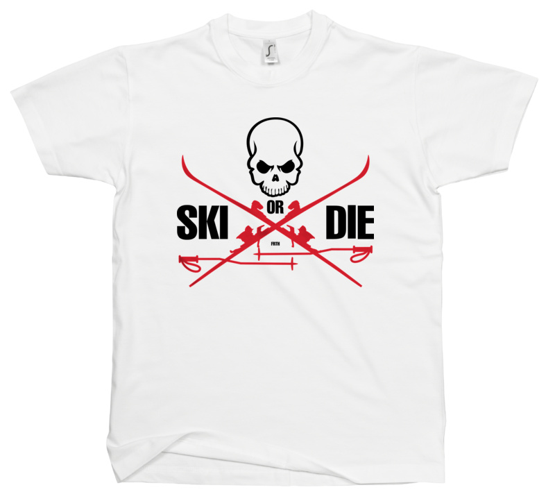 Ski or Die - Męska Koszulka Biała