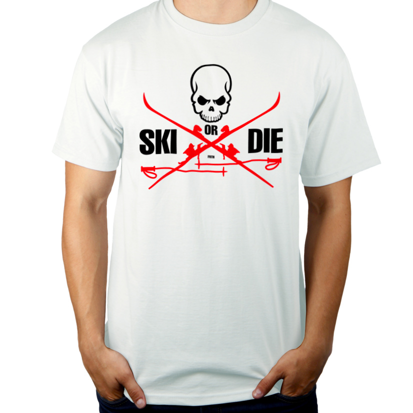 Ski or Die - Męska Koszulka Biała