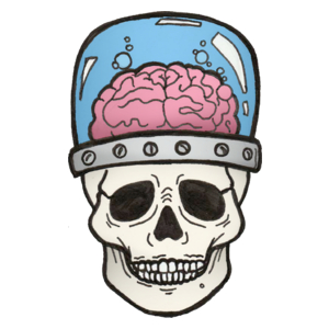 Skull With Brain - Kubek Biały