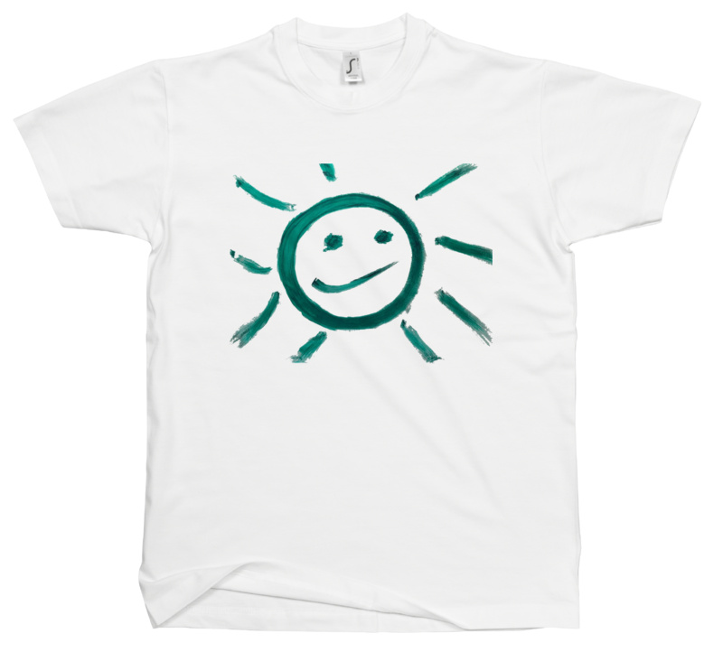 Słoneczko Słońce Sun - Męska Koszulka Biała