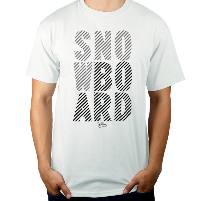 Snowboard - Męska Koszulka Biała