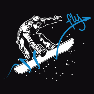 Snowboard Fly - Męska Bluza z kapturem Czarna