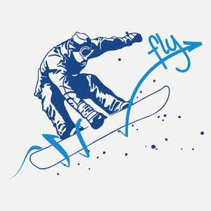 Snowboard Fly - Damska Koszulka Biała