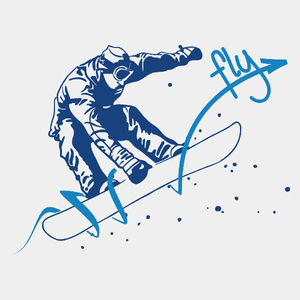 Snowboard Fly - Męska Koszulka Biała