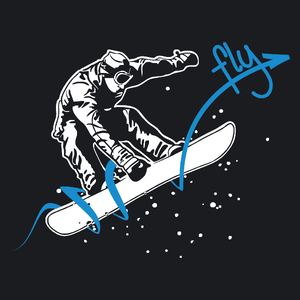 Snowboard Fly - Damska Koszulka Czarna