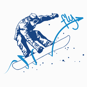 Snowboard Fly - Poduszka Biała