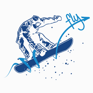 Snowboard Fly - Poduszka Biała