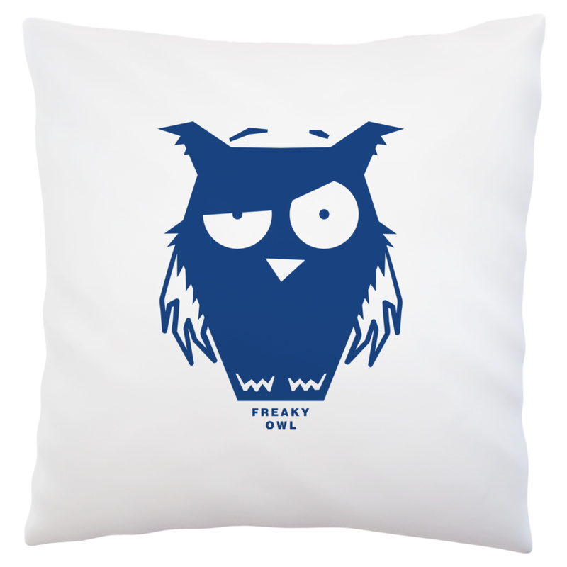 Sowa Freaky Owl - Poduszka Biała