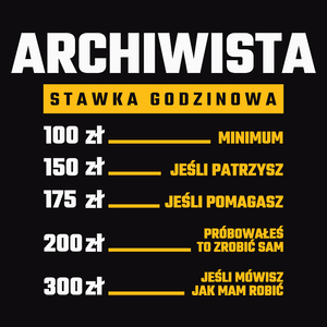 Stawka Godzinowa Archiwista - Męska Koszulka Czarna