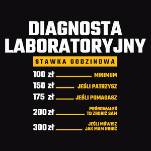 Stawka Godzinowa Diagnosta Laboratoryjny - Męska Koszulka Czarna