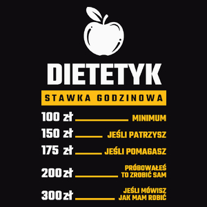 Stawka Godzinowa Dietetyk - Męska Koszulka Czarna