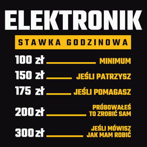 Stawka Godzinowa Elektronik - Męska Koszulka Czarna
