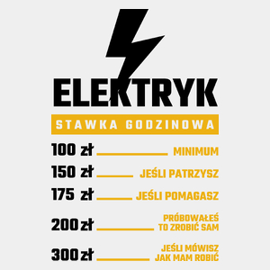 Stawka Godzinowa Elektryk - Męska Koszulka Biała