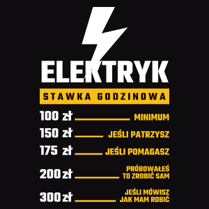 Stawka Godzinowa Elektryk - Męska Koszulka Czarna