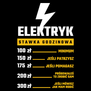 Stawka Godzinowa Elektryk - Torba Na Zakupy Czarna
