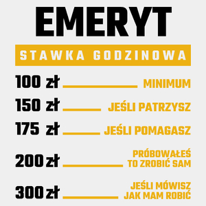 Stawka Godzinowa Emeryt - Męska Koszulka Biała