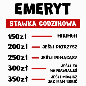 Stawka Godzinowa Emeryt - Poduszka Biała