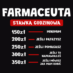 Stawka Godzinowa Farmaceuta - Męska Koszulka Czarna