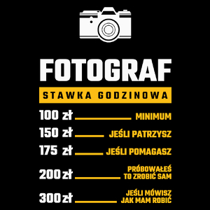 Stawka Godzinowa Fotograf - Torba Na Zakupy Czarna