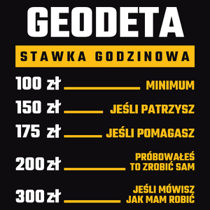 Stawka Godzinowa Geodeta - Męska Bluza z kapturem Czarna
