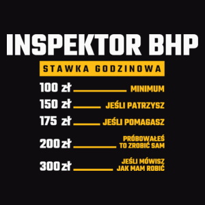 Stawka Godzinowa Inspektor Bhp - Męska Koszulka Czarna
