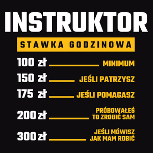 Stawka Godzinowa Instruktor - Męska Koszulka Czarna