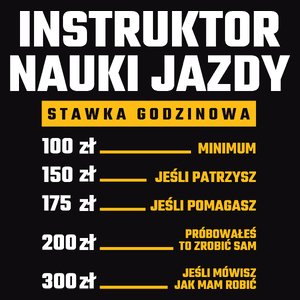 Stawka Godzinowa Instruktor Nauki Jazdy - Męska Koszulka Czarna