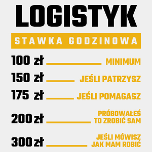 Stawka Godzinowa Logistyk - Męska Koszulka Biała