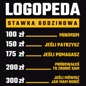 Stawka Godzinowa Logopeda - Męska Koszulka Czarna