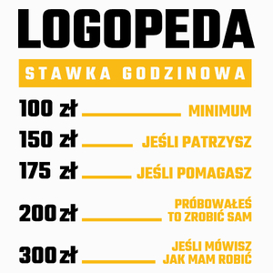 Stawka Godzinowa Logopeda - Poduszka Biała