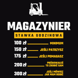 Stawka Godzinowa Magazynier - Męska Koszulka Czarna