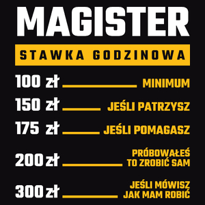 Stawka Godzinowa Magister - Męska Bluza Czarna