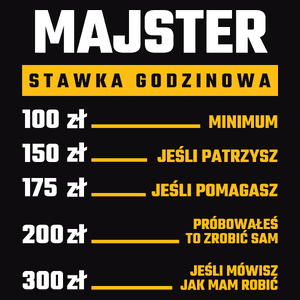 Stawka Godzinowa Majster - Męska Bluza z kapturem Czarna