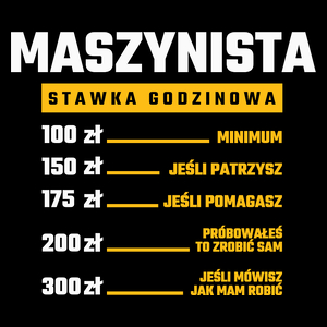 Stawka Godzinowa Maszynista - Torba Na Zakupy Czarna