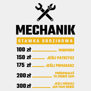 Stawka Godzinowa Mechanik - Męska Koszulka Biała
