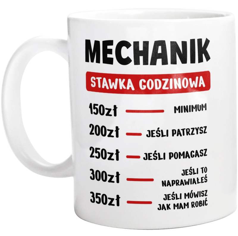 Stawka Godzinowa Mechanik - Kubek Biały