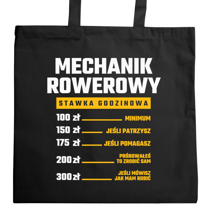 Stawka Godzinowa Mechanik Rowerowy - Torba Na Zakupy Czarna