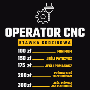 Stawka Godzinowa Operator Cnc - Męska Koszulka Czarna